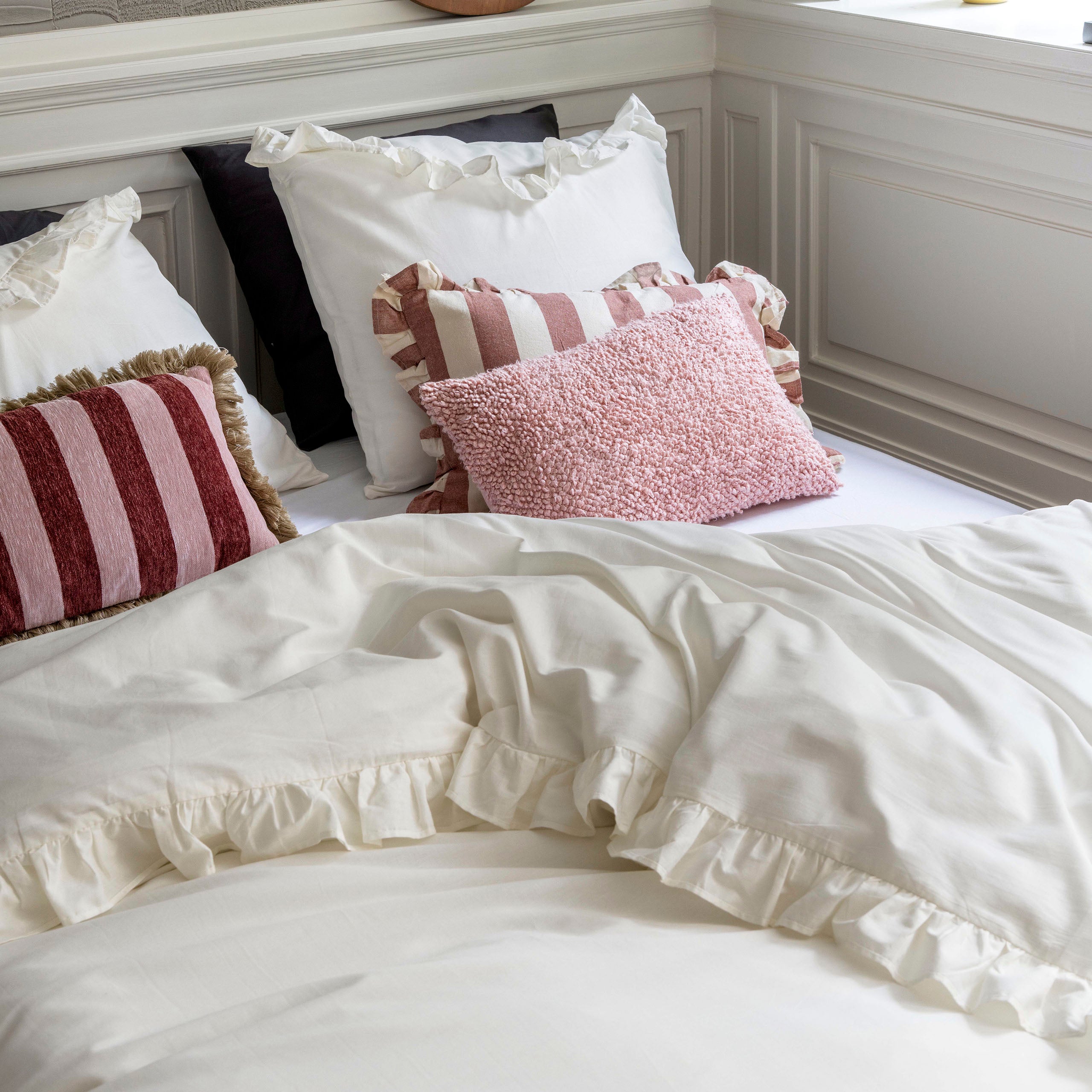 Dekbedovertrek White Ruffle Off White