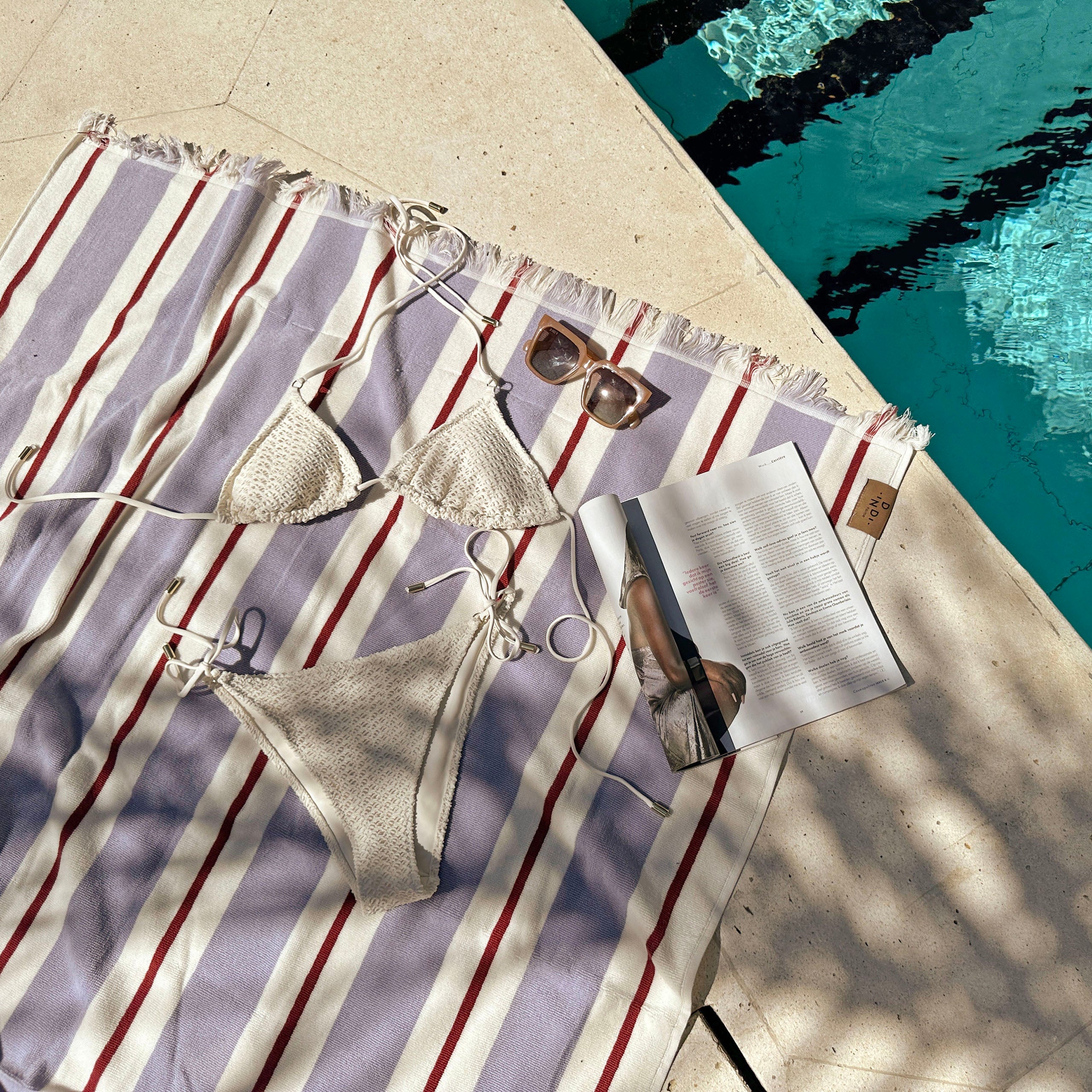 Strandlaken Lost at Sea Lila 100x180