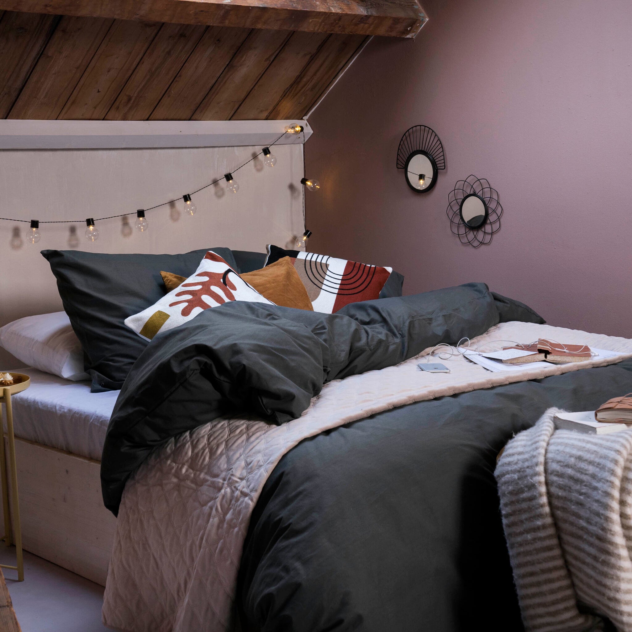 Kussensloop Plain Beauty Zwart 2x 60x70